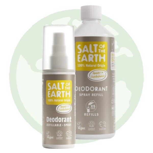 Prírodný deodorant v spreji jantár a santalové drevo, Salt of the Earth