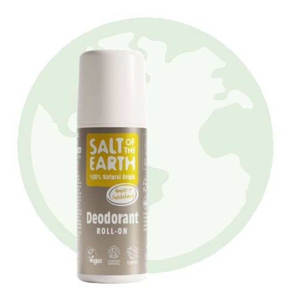Prírodný roll-on deodorant jantár a santalové drevo, Salt of the earth